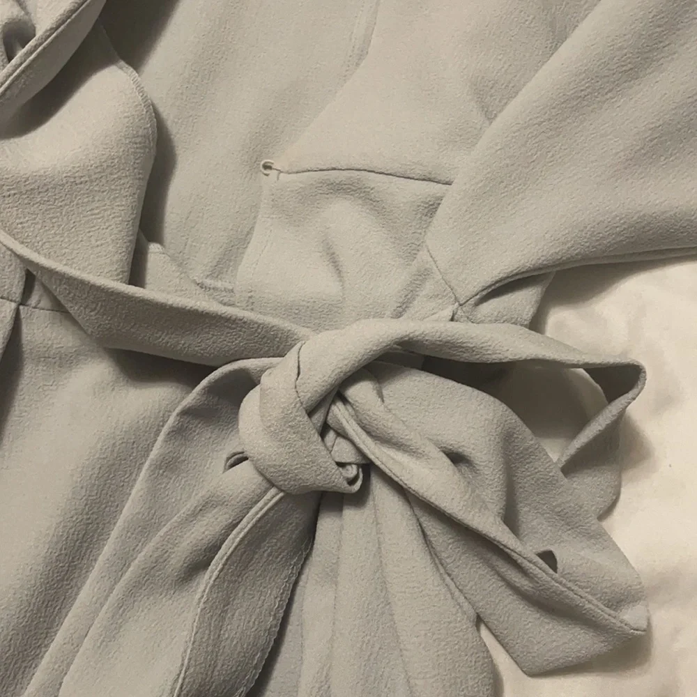 Topshop dusty mint blue color midi wrap surplice crepe dress - Picture 5 of 5